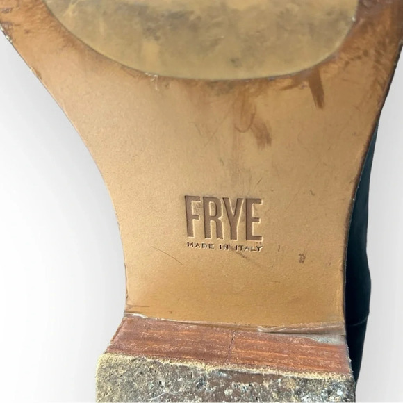 Frye Ricki Ring Fold Black Soft Leather Bootie 6.5 - Picture 9 of 10